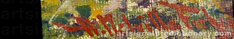 Authentic signature by Hugo Melville FISHER on Painting/Watercolour artwork
