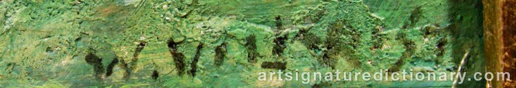 Authentic signature by Wilhelm VILKRIST on  artwork