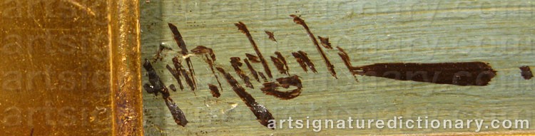 Authentic signature by Arthur William REDGATE on  artwork