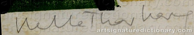 Authentic signature by Helle THORBORG on  artwork