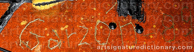 Authentic signature by Alfredo GARZON on  artwork