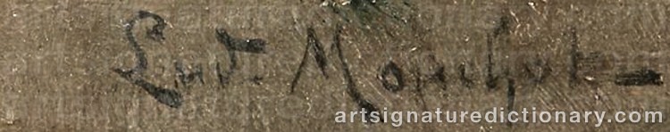 Authentic signature by Louis Hippolyte MOUCHOT on Painting/Watercolour artwork