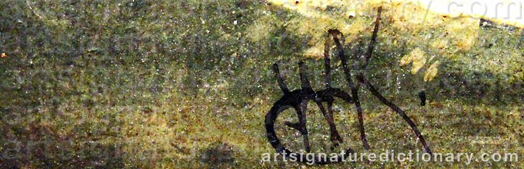 Authentic signature by William Callcott KNELL on  artwork