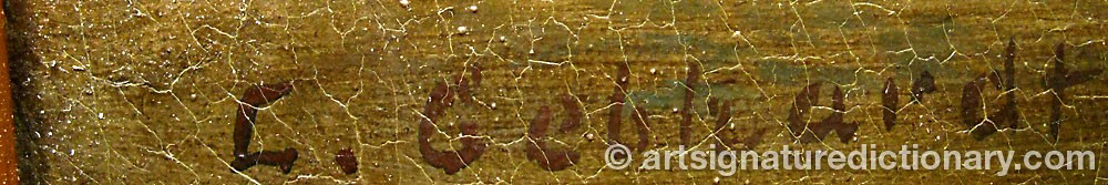 Authentic signature by Ludwig GEBHARDT on  artwork