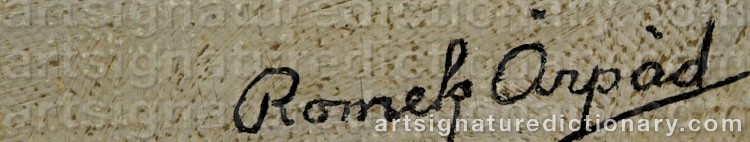 Authentic signature by Romek ARPAD on Painting/Watercolour artwork