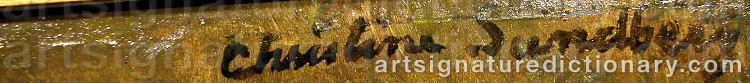 Authentic signature by Christine SUNDBERG on  artwork