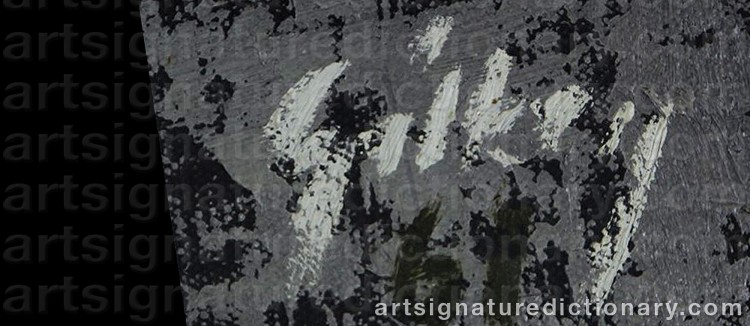 Authentic signature by Richard Charles GILKEY on  artwork