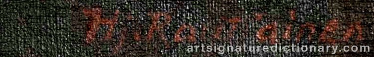 Authentic signature by Hjalmar RAUTIAINEN on  artwork
