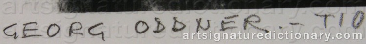 Authentic signature by Georg ODDNER on Drawing/Graphic/Print artwork