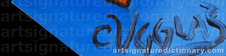 Authentic signature by Caroline Af UGGLAS on  artwork