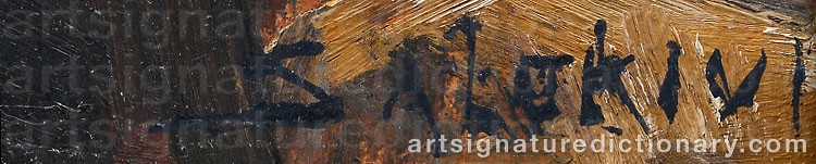 Authentic signature by Santeri SALOKIVI on Painting/Watercolour artwork