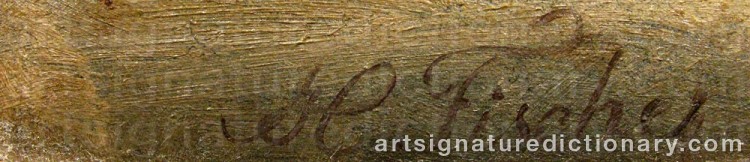 Authentic signature by Harriet FISCHER on artwork