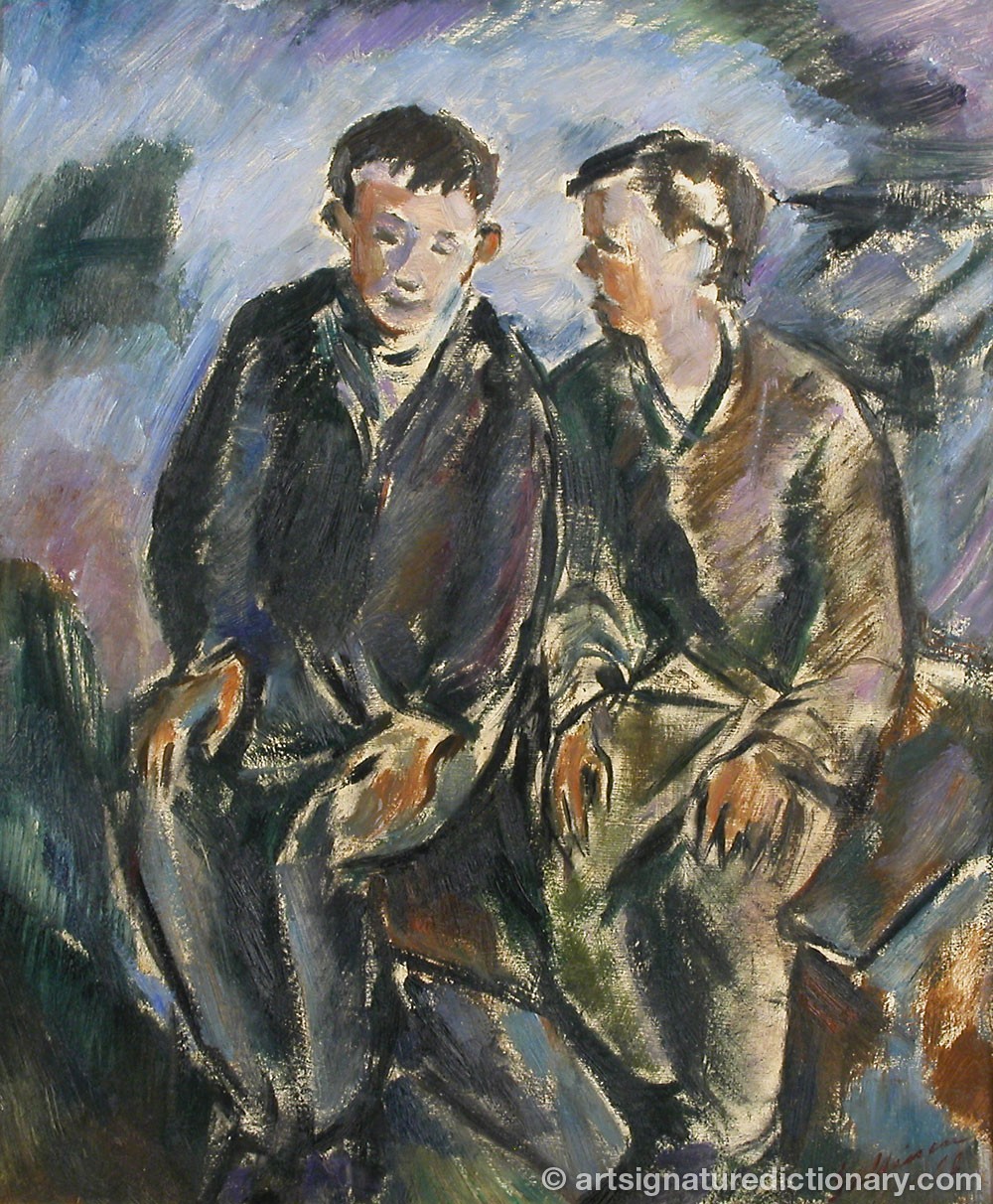 Close-up details showing Tyko SALLINEN signature forgery characteristics