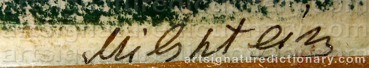 Authentic signature by Zwi MILSHTEIN on  artwork