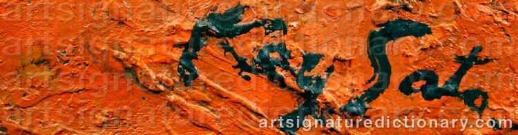 Authentic signature by Key SATO on Painting/Watercolour artwork