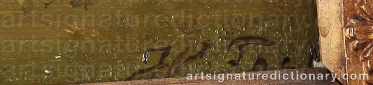 Authentic signature by Harald Frederik FOSS on  artwork