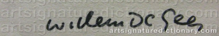 Authentic signature by Willem DE GEER on artwork