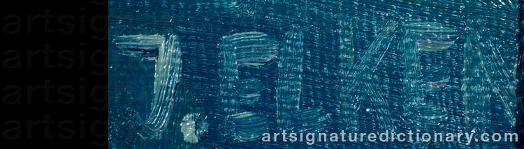 Authentic signature by Jaan ELKEN on  artwork