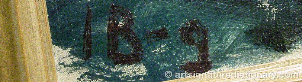 Authentic signature by Iwan BROBERG on artwork