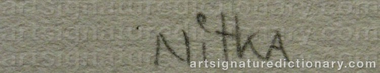 Authentic signature by Louis NITKA on  artwork