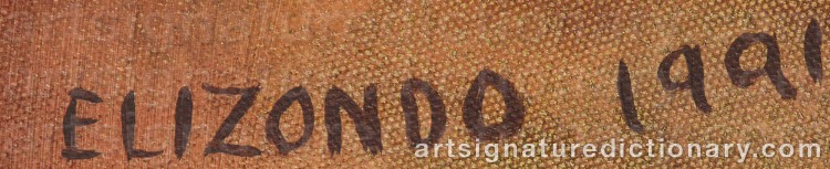 Authentic signature by Arturo ELIZONDO on Painting/Watercolour artwork