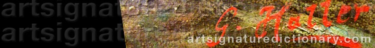 Authentic signature by George HALLER on  artwork
