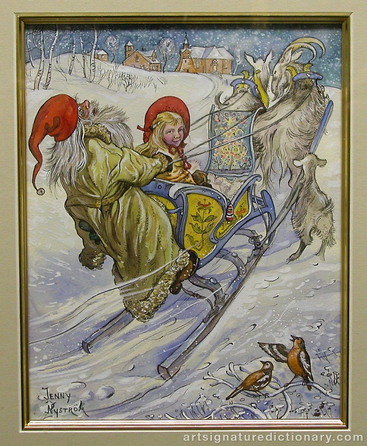 Close-up details showing Jenny NYSTRÖM signature forgery characteristics