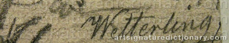 Authentic signature by Alexander Clemens WETTERLING on  artwork