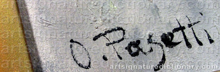 Authentic signature by O. PASETTI on Painting/Watercolour artwork