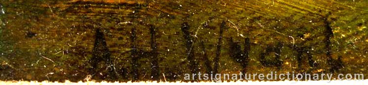 Authentic signature by Alexander Helwig WYANT on  artwork