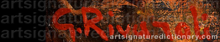 Authentic signature by Giuseppe RIVAROLI on  artwork