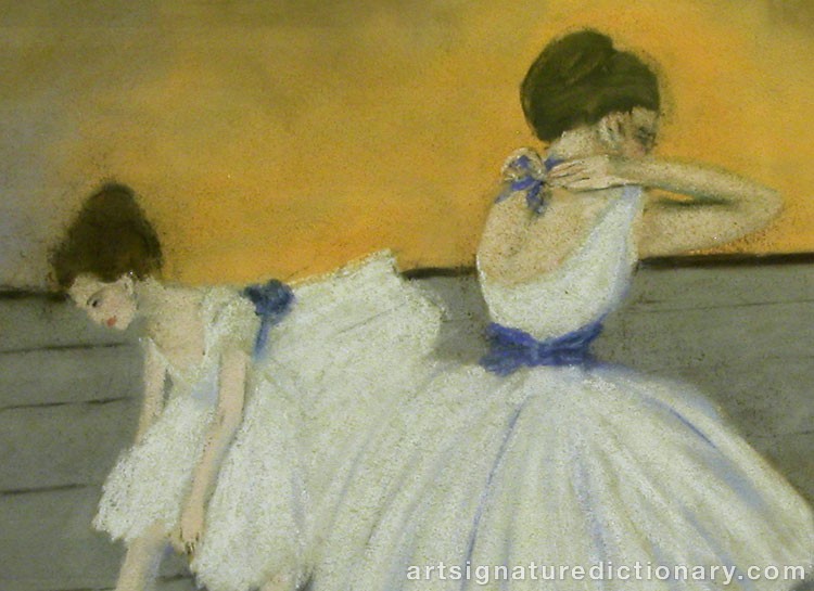 Close-up details showing Edgar DEGAS signature forgery characteristics