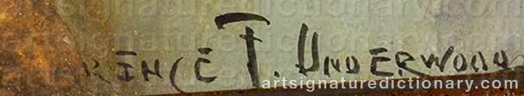 Authentic signature by Clarence Frederick UNDERWOOD on Painting/Watercolour artwork