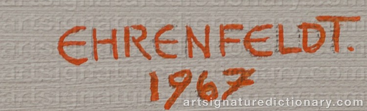 Authentic signature by Anna-Stina EHRENFELDT on artwork