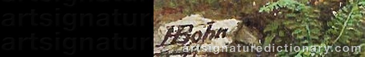 Authentic signature by Heinrich BOHN on  artwork