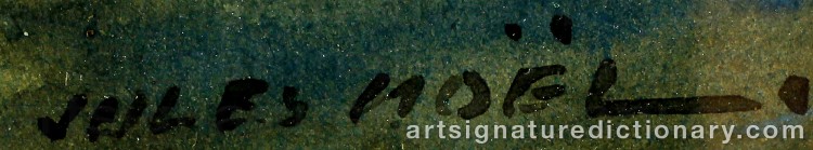 Authentic signature by Jules Achille NOEL on artwork