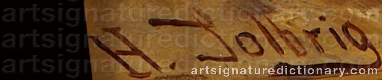 Authentic signature by H. SOLBRIG on  artwork