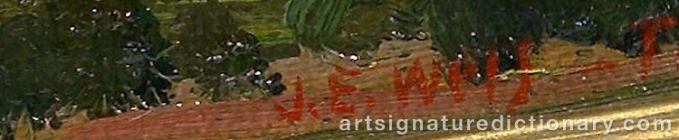Authentic signature by John Ellsworth WEIS on  artwork