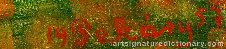Authentic signature by Istvan PEKARY on artwork