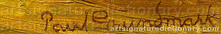 Authentic signature by Paul GRUNDMARK on  artwork