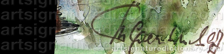 Authentic signature by Anatoly SLEPYSHEV on artwork