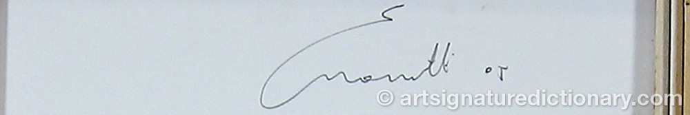 Authentic signature by Marco EVARISTTI on  artwork