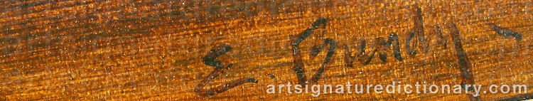 Authentic signature by Edgar BUNDY on  artwork