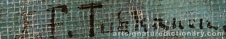Authentic signature by Johan Fredrik TUHKANEN on  artwork