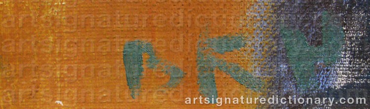 Authentic signature by Brita Af ‘Bk’ KLERCKER on Painting/Watercolour artwork