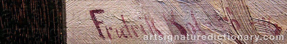 Authentic signature by Fredrik KOLSØ on  artwork