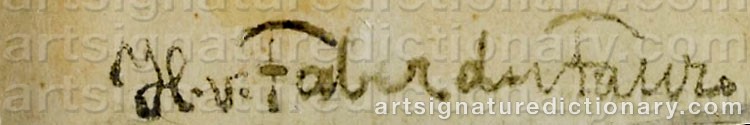 Authentic signature by Hans Von FABER DU FAUR on artwork