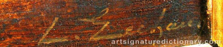 Authentic signature by L. EECHAUT on  artwork