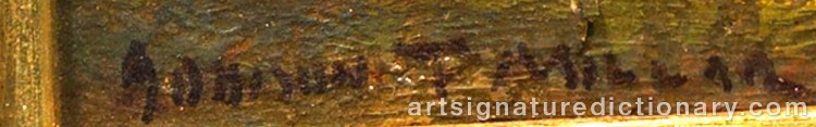 Authentic signature by Addison Thomas MILLAR on  artwork