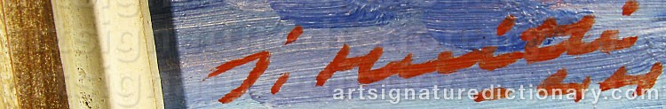 Authentic signature by Ilmari HUITTI on  artwork